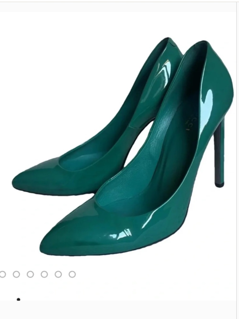 Gucci Patent Leather Pointed Toe Pumps in Emerald Green